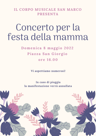 Concerto Festa della Mamma - Corpo Musicale San Marco Aps
